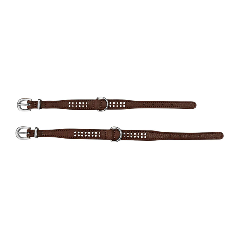 Diamond studded double-layer cowhide cat and dog pet collar
