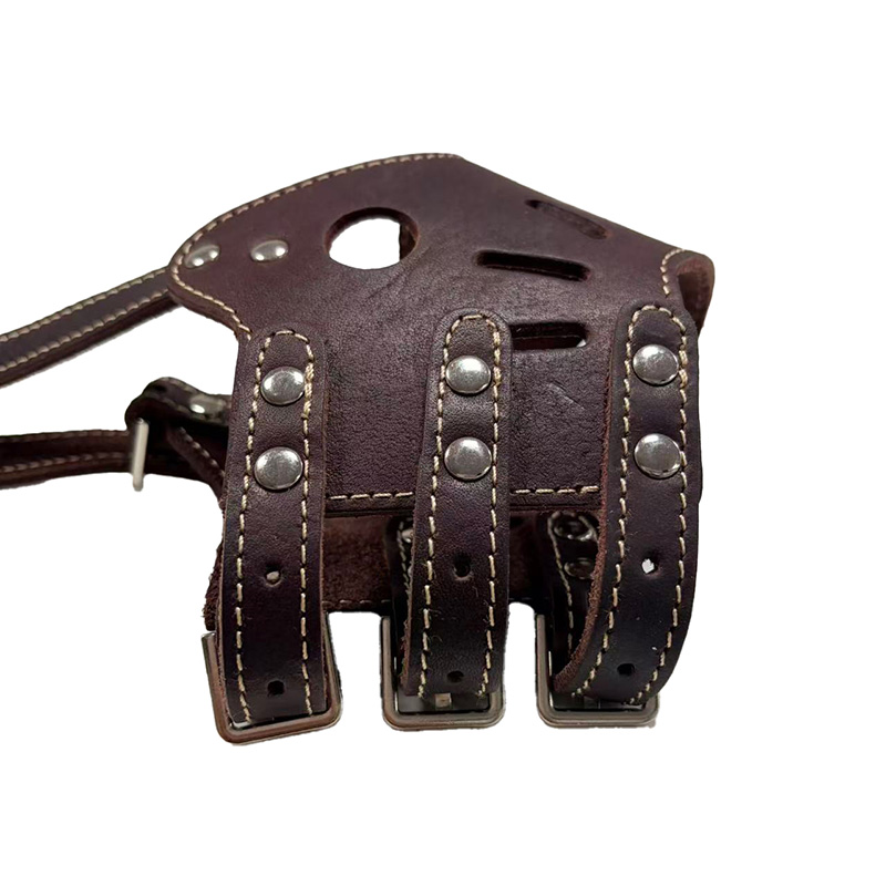 Adjustable cowhide dog mouth cover with adjustable head