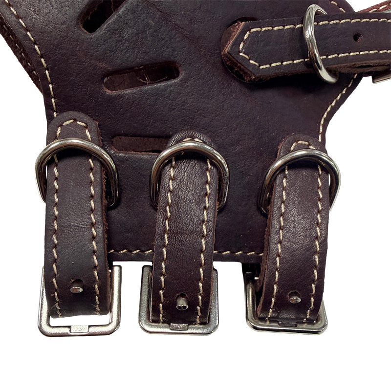 Adjustable cowhide dog mouth cover with adjustable head