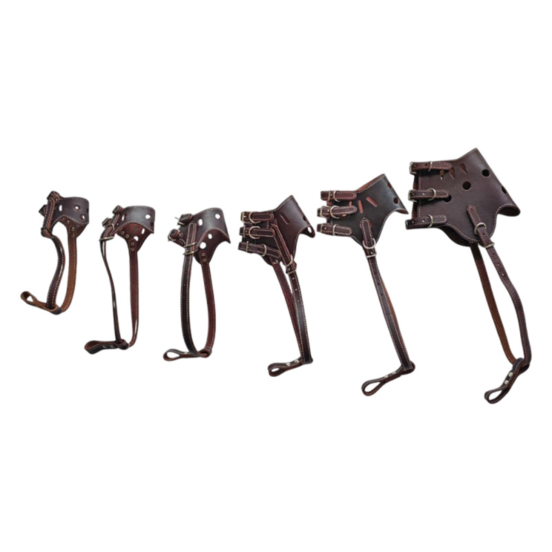 Adjustable cowhide dog mouth cover with adjustable head