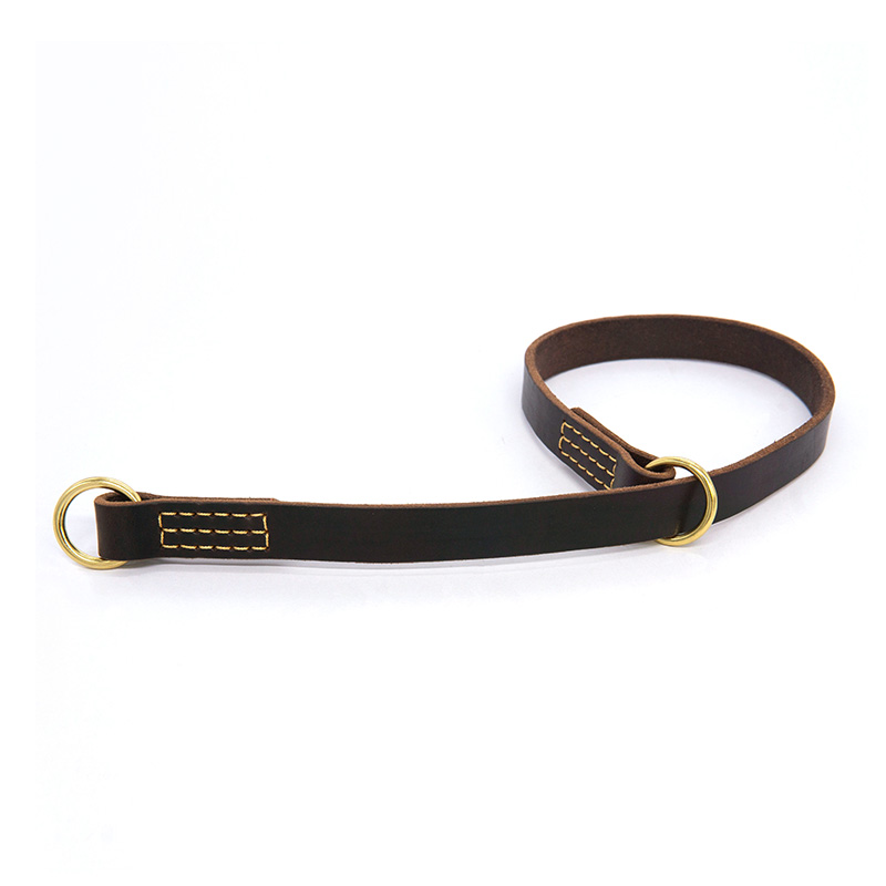Adjustable single-layer cowhide dog collar