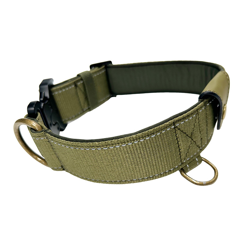 Military green collar (can hold locator)
