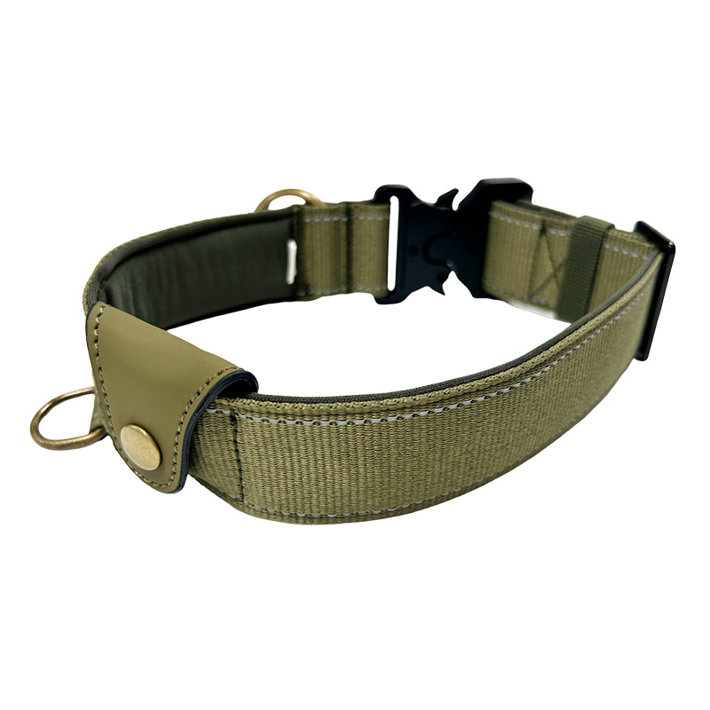 Military green collar (can hold locator)