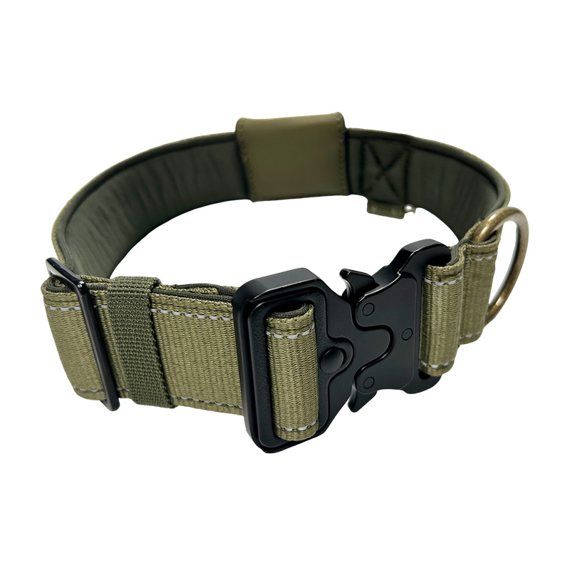Military green collar (can hold locator)