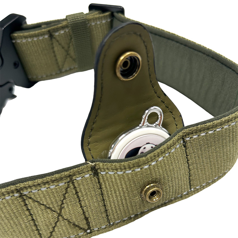Military green collar (can hold locator)