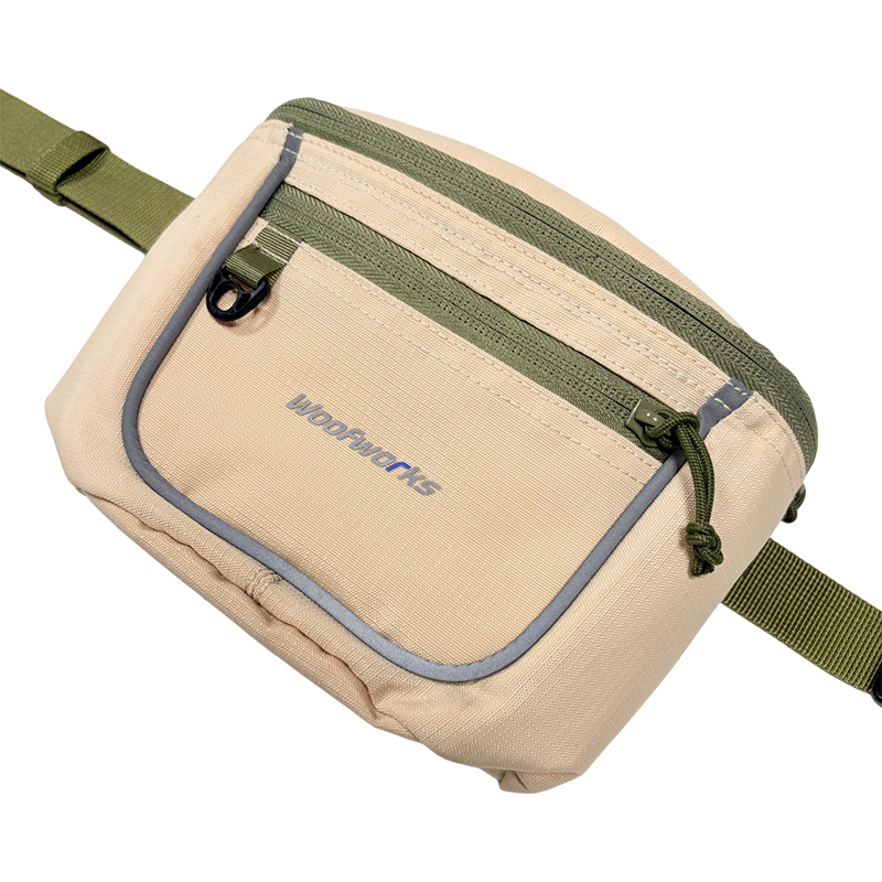 Tri color checkered dark Oxford cloth waist bag