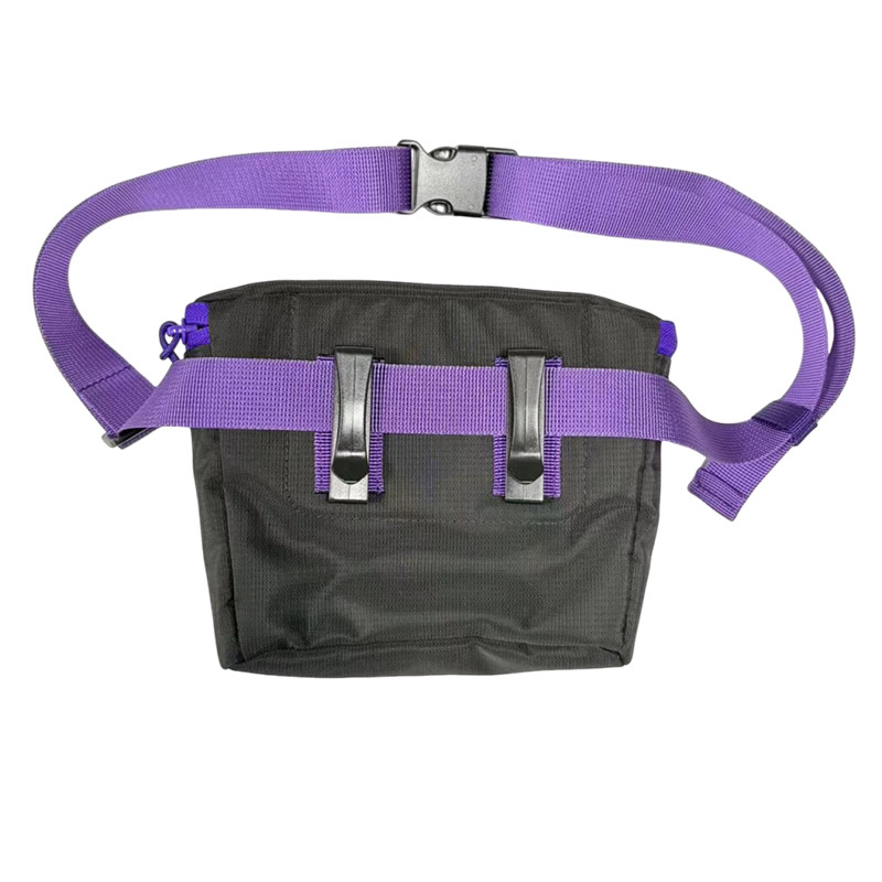 Tri color checkered dark Oxford cloth waist bag