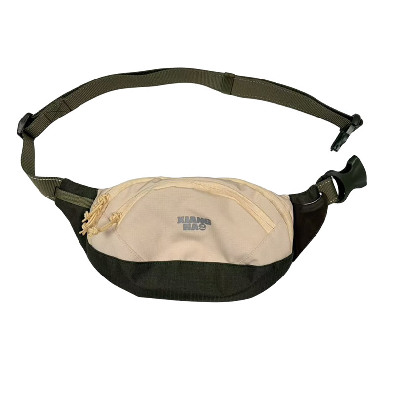 Three color checkered cloth starry waist bag