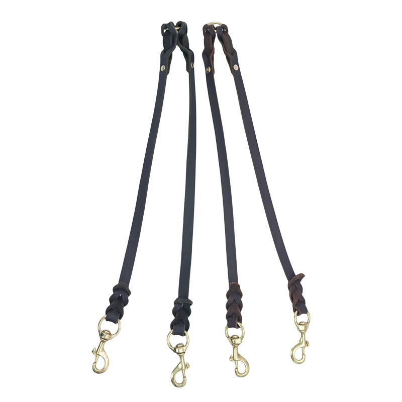 One tow two weave flower cowhide pet towing rope