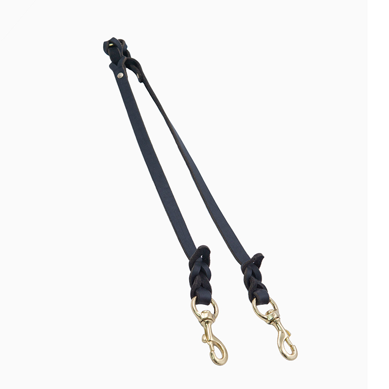 One tow two weave flower cowhide pet towing rope