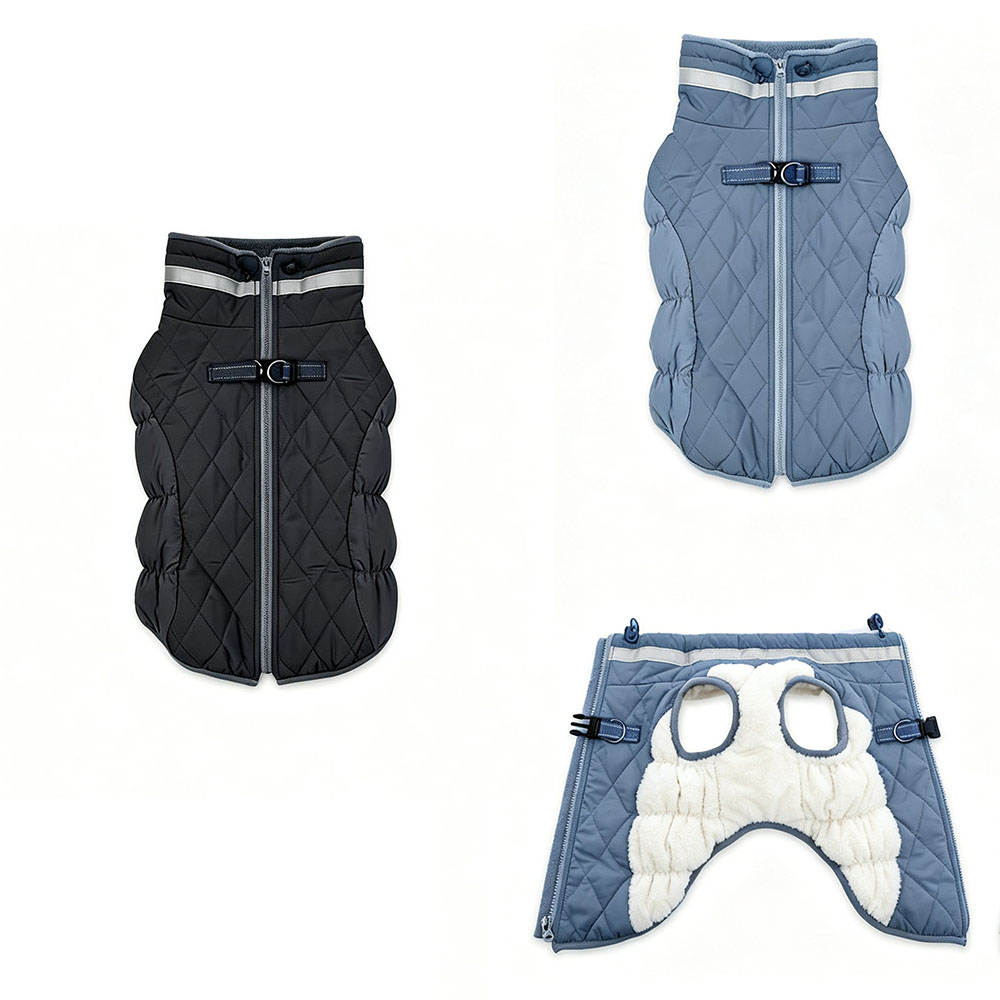 OEM+ODM Best-selling pet clothes - dog fleece coat. Winter wind-resistant and warm cotton coat with added padding and thickening.
