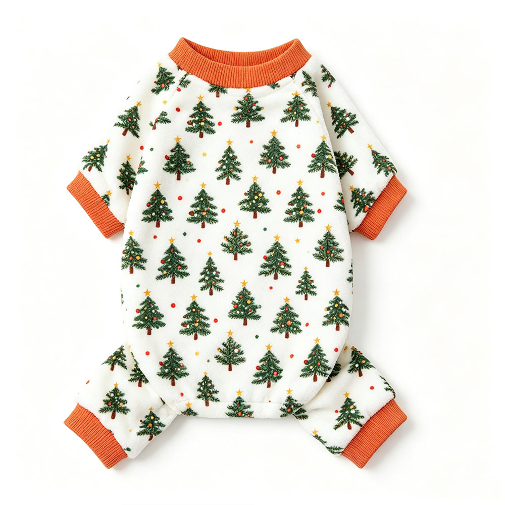 Dog quadrilateral coat - Autumn/Winter model - Thick and brushed fabric - Cute cartoon pattern - Pet clothing - Warm home wear