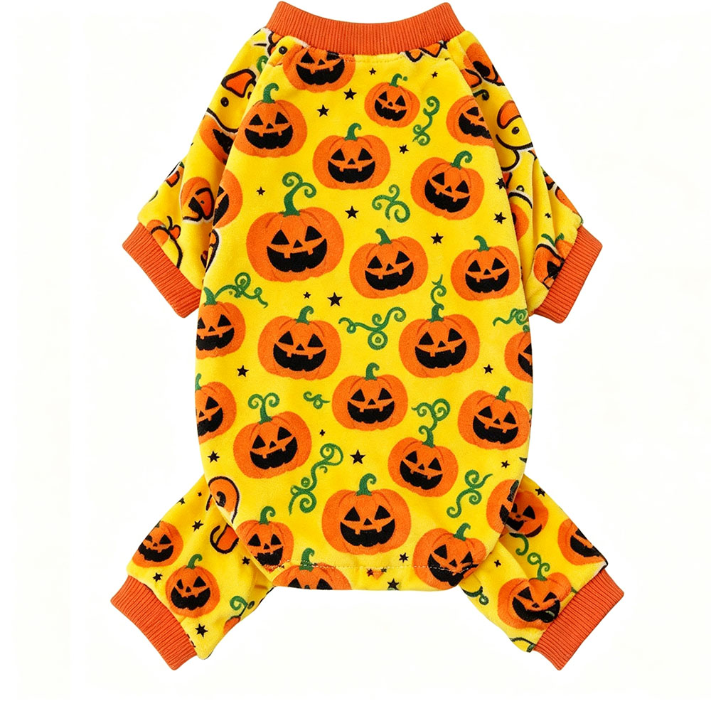 Dog quadrilateral coat - Autumn/Winter model - Thick and brushed fabric - Cute cartoon pattern - Pet clothing - Warm home wear